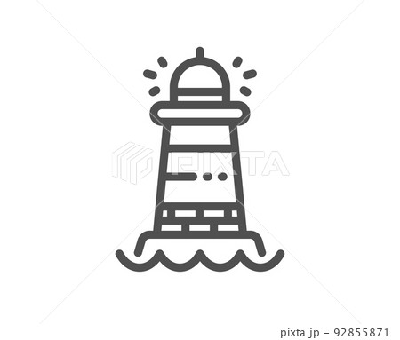 Lighthouse Line Icon Searchlight Tower Sign のイラスト素材