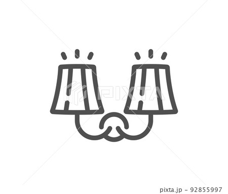 Sconce light line icon. Wall lamp sign. Interior illuminate symbol. Quality design element. Linear style sconce light icon. Editable stroke. Vector 92855997