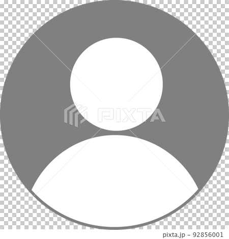 人物ピクトグラム　シルエット　アイコン 上半身アバター　丸囲み 92856001
