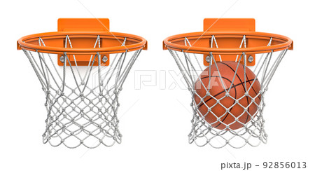 Baketball hoop and ball isolated on white. 92856013