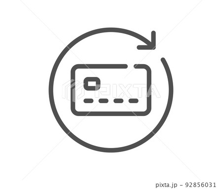 Renew card line icon. Non-cash money sign. Bank credit card symbol. Quality design element. Linear style renew card icon. Editable stroke. Vector 92856031