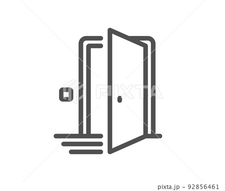 Door line icon. Open doorway sign. Home interior symbol. Quality design element. Linear style door icon. Editable stroke. Vector 92856461
