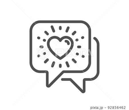 Friends chat line icon. Friendship love sign. Assistance business symbol. Quality design element. Linear style friends chat icon. Editable stroke. Vector Friends chat line icon. Friendship love sign. Assistance business symbol. Quality design element. Linear style friends chat icon. Editable stroke. Vector 92856462