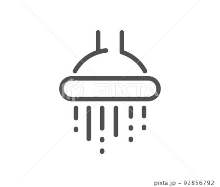 Shower line icon. Bathroom sign. Hotel service symbol. Quality design element. Linear style shower icon. Editable stroke. Vector Shower line icon. Bathroom sign. Hotel service symbol. Quality design element. Linear style shower icon. Editable stroke. Vector 92856792