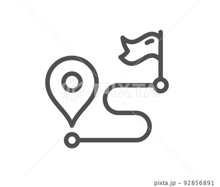 Journey line icon. Road path sign. Route map distance symbol. Quality design element. Linear style journey icon. Editable stroke. Vector Journey line icon. Road path sign. Route map distance symbol. Quality design element. Linear style journey icon. Editable stroke. Vector 92856891