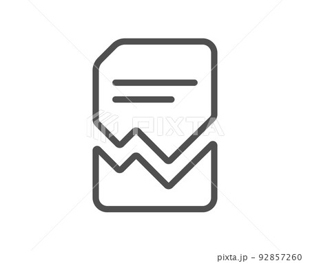 Corrupted Document line icon. Bad File sign. Paper page concept symbol. Quality design element. Linear style corrupted file icon. Editable stroke. Vector 92857260