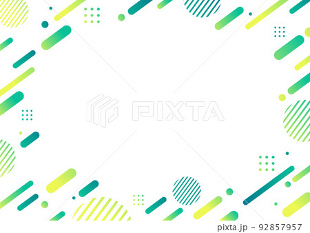 グリーン　グラデーション　幾何学　パターン　背景素材 92857957