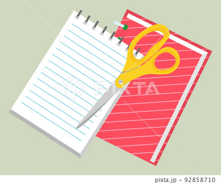 Office Set of Stationery as Scissors and Notebook 92858710