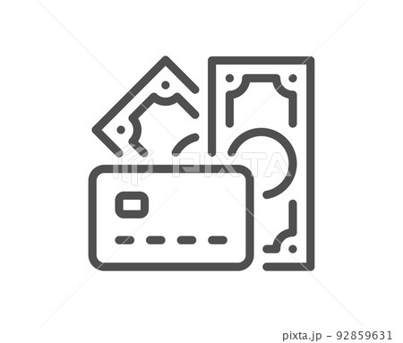 Money line icon. Credit card sign. Cash banknotes symbol. Quality design element. Linear style money icon. Editable stroke. Vector Money line icon. Credit card sign. Cash banknotes symbol. Quality design element. Linear style money icon. Editable stroke. Vector 92859631