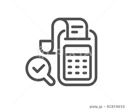 Bill Accounting line icon. Business audit sign. Check finance symbol. Quality design element. Linear style bill accounting icon. Editable stroke. Vector Bill Accounting line icon. Business audit sign. Check finance symbol. Quality design element. Linear style bill accounting icon. Editable stroke. Vector 92859650