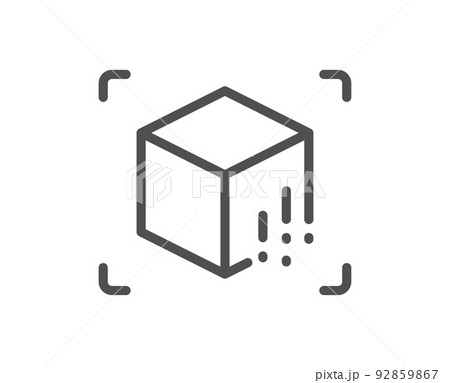 Augmented reality line icon. VR simulation sign. 3d cube symbol. Quality design element. Linear style augmented reality icon. Editable stroke. Vector Augmented reality line icon. VR simulation sign. 3d cube symbol. Quality design element. Linear style augmented reality icon. Editable stroke. Vector 92859867