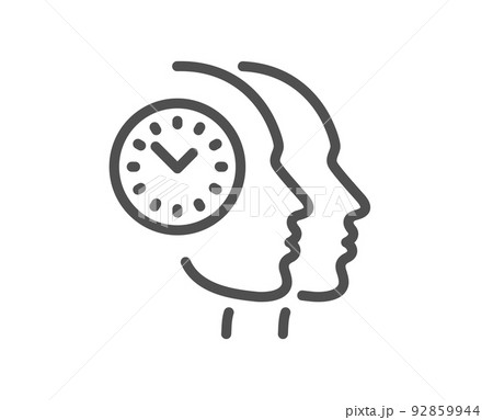 Time management line icon. Clock sign. Teamwork symbol. Quality design element. Linear style time management icon. Editable stroke. Vector 92859944