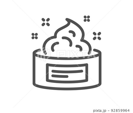 Skin cream line icon. Face care sign. Gel or Lotion symbol. Quality design element. Linear style skin cream icon. Editable stroke. Vector 92859964