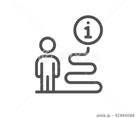 Support line icon. Help information sign. Info path symbol. Quality design element. Linear style support icon. Editable stroke. Vector 92860088