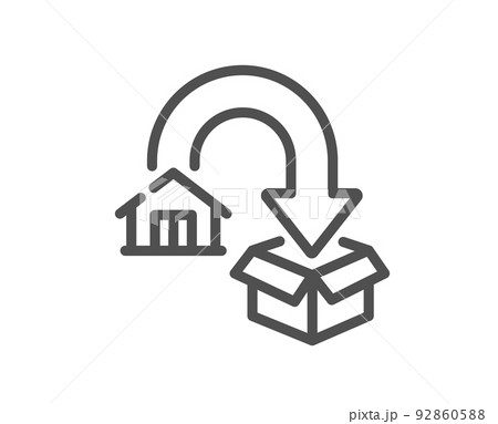 Moving service line icon. Packing things sign. Things transportation symbol. Quality design element. Linear style moving service icon. Editable stroke. Vector Moving service line icon. Packing things sign. Things transportation symbol. Quality design element. Linear style moving service icon. Editable stroke. Vector 92860588