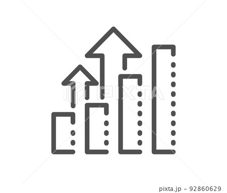 Analysis graph line icon. Results chart sign. Traffic management symbol. Quality design element. Linear style analysis graph icon. Editable stroke. Vector 92860629