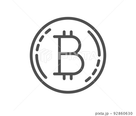 Bitcoin line icon. Cryptocurrency coin sign. Crypto money symbol. Quality design element. Linear style bitcoin icon. Editable stroke. Vector 92860630