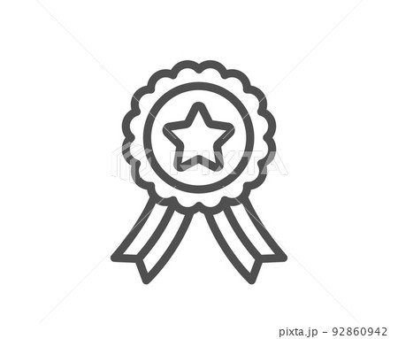 Winner ribbon line icon. Award medal sign. Best achievement symbol. Quality design element. Linear style winner ribbon icon. Editable stroke. Vector Winner ribbon line icon. Award medal sign. Best achievement symbol. Quality design element. Linear style winner ribbon icon. Editable stroke. Vector 92860942