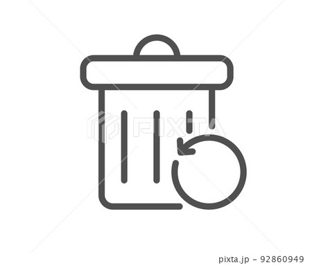 Recovery trash bin line icon. Backup data sign. Restore information symbol. Quality design element. Linear style recovery trash icon. Editable stroke. Vector Recovery trash bin line icon. Backup data sign. Restore information symbol. Quality design element. Linear style recovery trash icon. Editable stroke. Vector 92860949