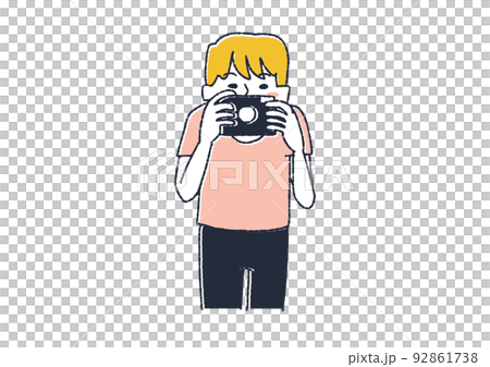 A man holding a camera in front A person taking a picture 92861738