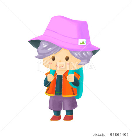 登山者 おばあさん 登山者 おばあさん 92864402