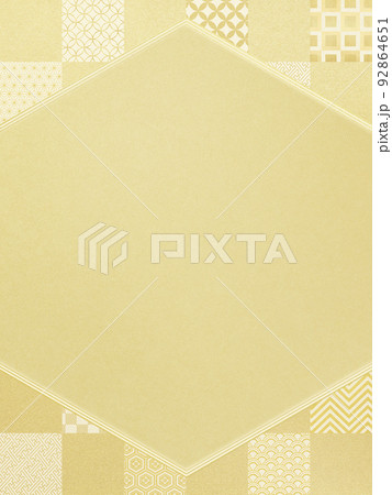 市松模様の和風フレーム 92864651