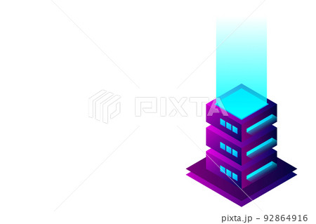 Datacenter isometric vector illustration. Abstract 3d hosting server or data center room background. Network or mainframe infrastructure website header layout Datacenter isometric vector illustration. Abstract 3d hosting server or data center room background. Network or mainframe infrastructure website header layout 92864916