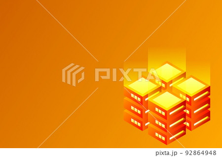 Datacenter isometric vector illustration. Abstract 3d hosting server or data center room background. Network or mainframe infrastructure website header layout Datacenter isometric vector illustration. Abstract 3d hosting server or data center room background. Network or mainframe infrastructure website header layout 92864948