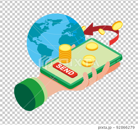 インターネット送金のイメージイラスト 92866279