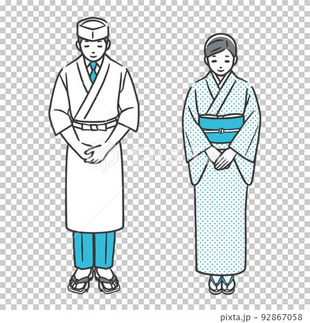 日本餐廳服務員鞠躬 92867058