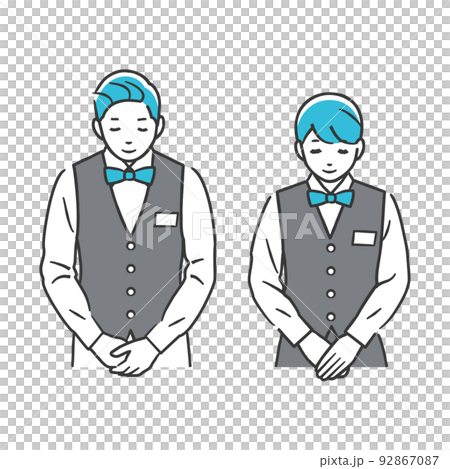 餐廳員工鞠躬 92867087