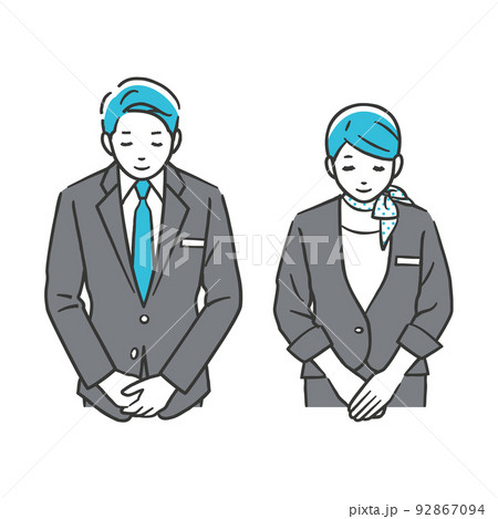 お辞儀をするコンシェルジュ 92867094