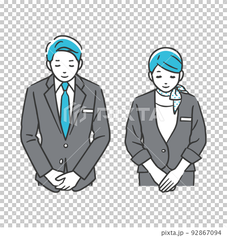 お辞儀をするコンシェルジュ 92867094