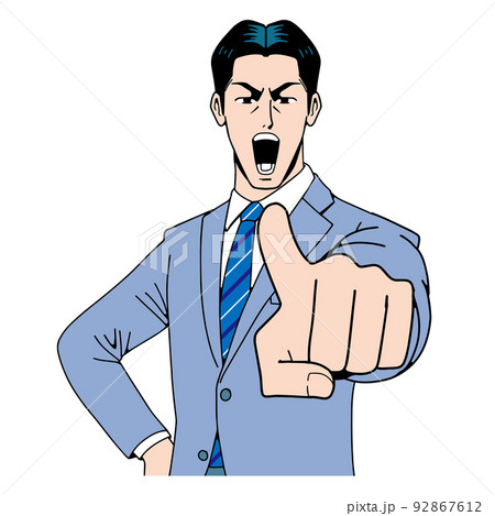 アメコミタッチの指さすビジネスマン アメコミタッチの指さすビジネスマン 92867612