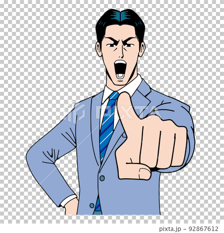 アメコミタッチの指さすビジネスマン アメコミタッチの指さすビジネスマン 92867612