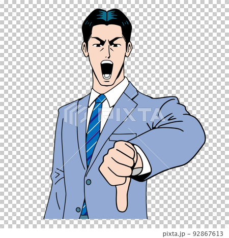 アメコミタッチの駄目出しするビジネスマン アメコミタッチの駄目出しするビジネスマン 92867613