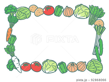 いろんな野菜で囲んだフレーム 92868066