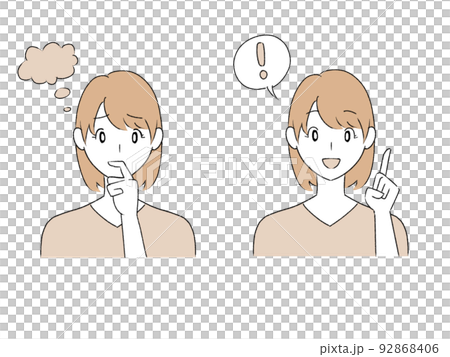 Think and come up with an illustration of a woman Think and come up with an illustration of a woman 92868406