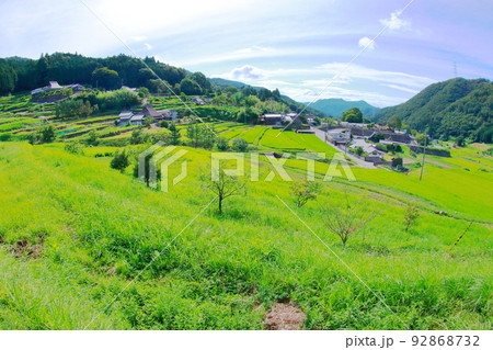 《兵庫県》河辺郡猪名川町　柏原の棚田と田園風景 92868732