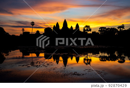 Angkor Wat Temple at sunrise, Siem reap, Cambodia. 92870429