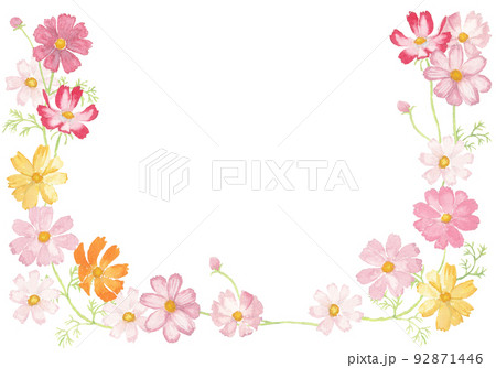 油絵 コスモスの花 花束 額縁（花の作品一覧｜アート・絵画の