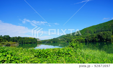 岐阜県八百津町　蘇水公園から見る木曽川 92871697
