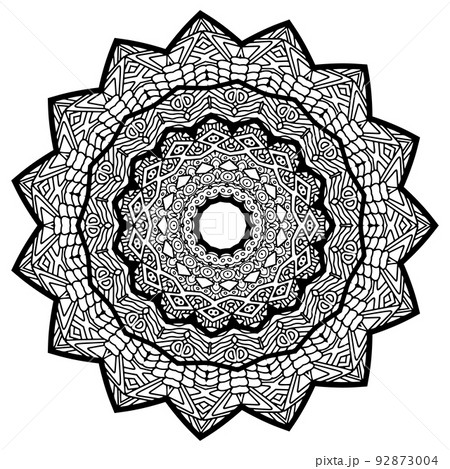 Mandala Coloring book. Vector hand drawn ethnic oriental circle ornament. on white background, wall art, wallpaper design, greeting card, sticker, yoga design lace pattern, adult anti stress Mandala Coloring book. Vector hand drawn ethnic oriental circle ornament. on white background, wall art, wallpaper design, greeting card, sticker, yoga design lace pattern, adult anti stress 92873004