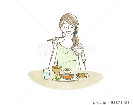 食事をしている女性 92873423