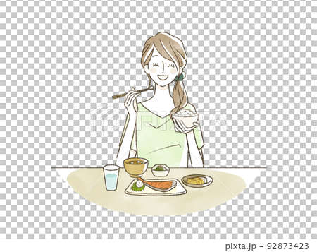 食事をしている女性 92873423