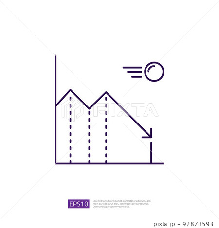 Decrease Reduction Chart Outline Icon 92873593
