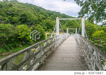 北海道旭川市、石狩川にかかる神居大橋【6月】 92873667