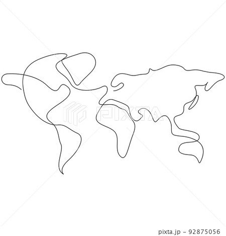 One line style world map. Simple modern minimaistic style vector. 92875056
