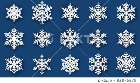 Set of volume snowflakes Set of volume snowflakes 92876879