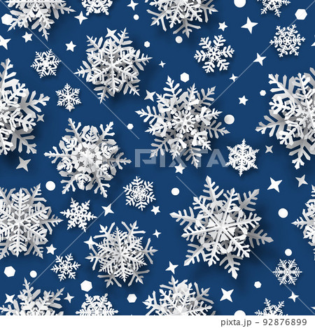Christmas seamless pattern with paper snowflakes Christmas seamless pattern with paper snowflakes 92876899